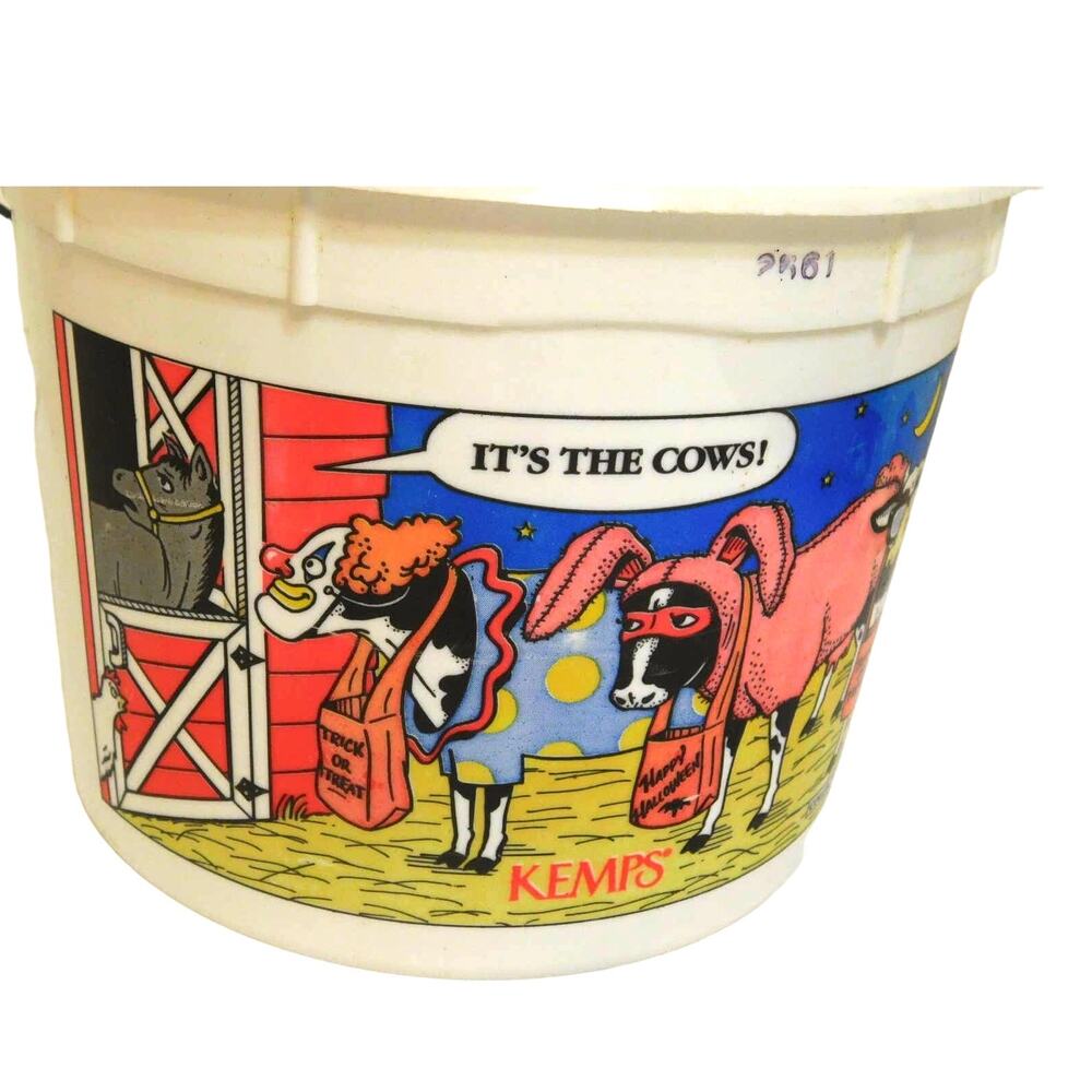 Vintage Kemps It's The Cows Halloween Ice Cream Pail Bucket Collector Series - Picture 2 of 10